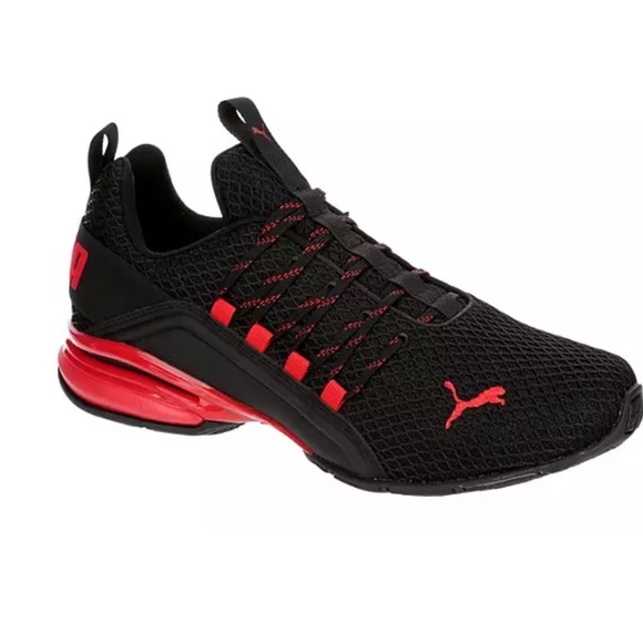 Puma AXELION SoftFoam+ Men's Black/Red Athletic Running Training Low Top Shoes - Picture 3 of 6